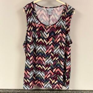 3/27  Catherines multi colored dressy tank top 1x